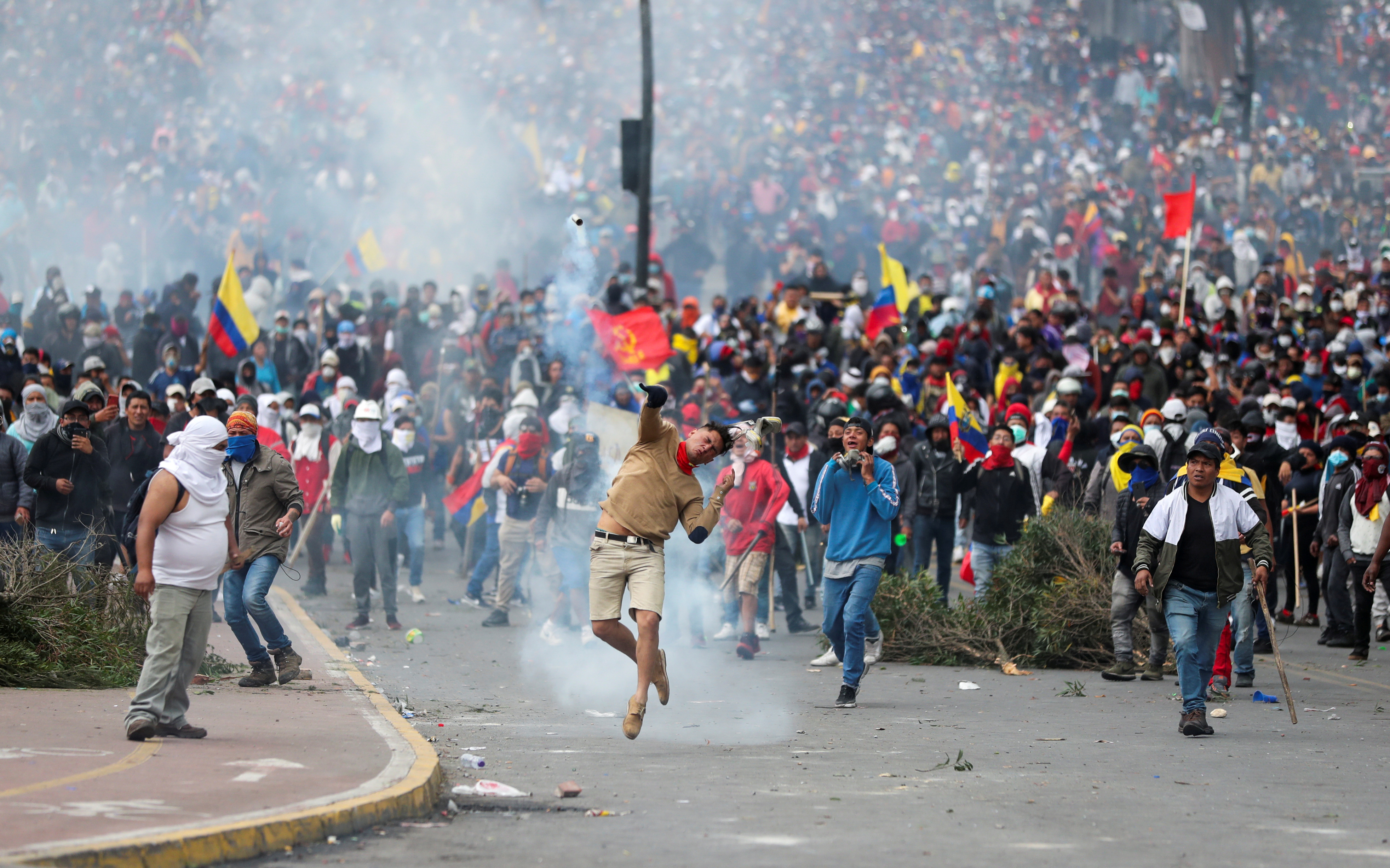 Protests against Ecuador’s President Lenin Moreno’s austerity measures in Quito