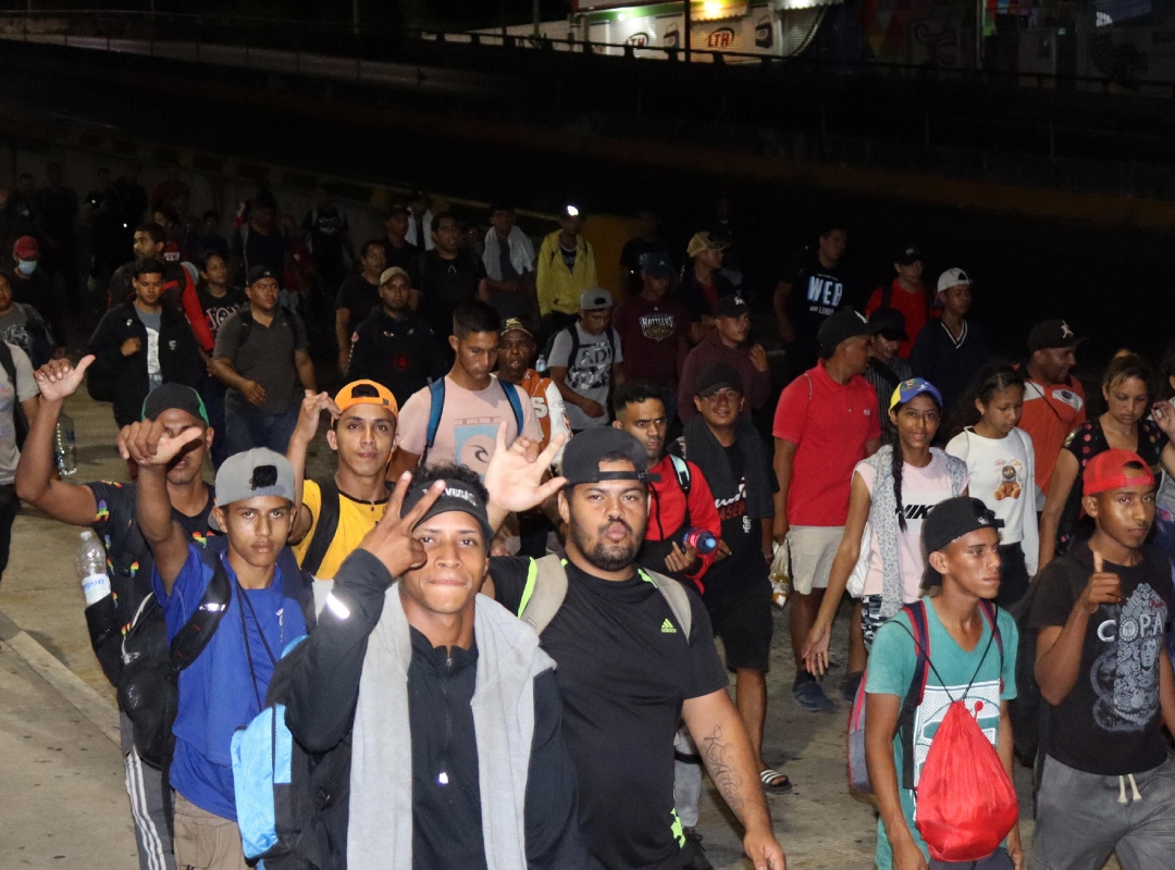 migrantes caravana en México