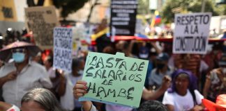 cestaticket Protesta de trabajadores en Venezuela. Foto: EFE/Miguel Gutiérrez