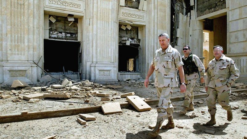 Las fuerzas estadounidenses usaron los antiguos palacios de Hussein en Irak para establecer sus operaciones. Getty Images 