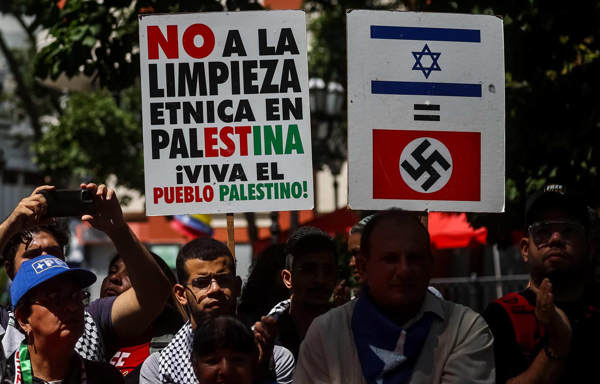 Chavistas protestaron en Caracas para expresar su apoyo a Palestina