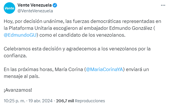 tweet Vente Venezuela