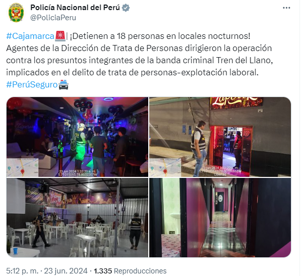 Tweet policía Perú