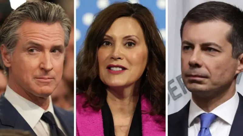 Gavin Newsom, Gretchen Whitmer y Pete Buttigieg fueron señalados como algunos de los favoritos para disputar la nominación demócrata a Kamala Harris