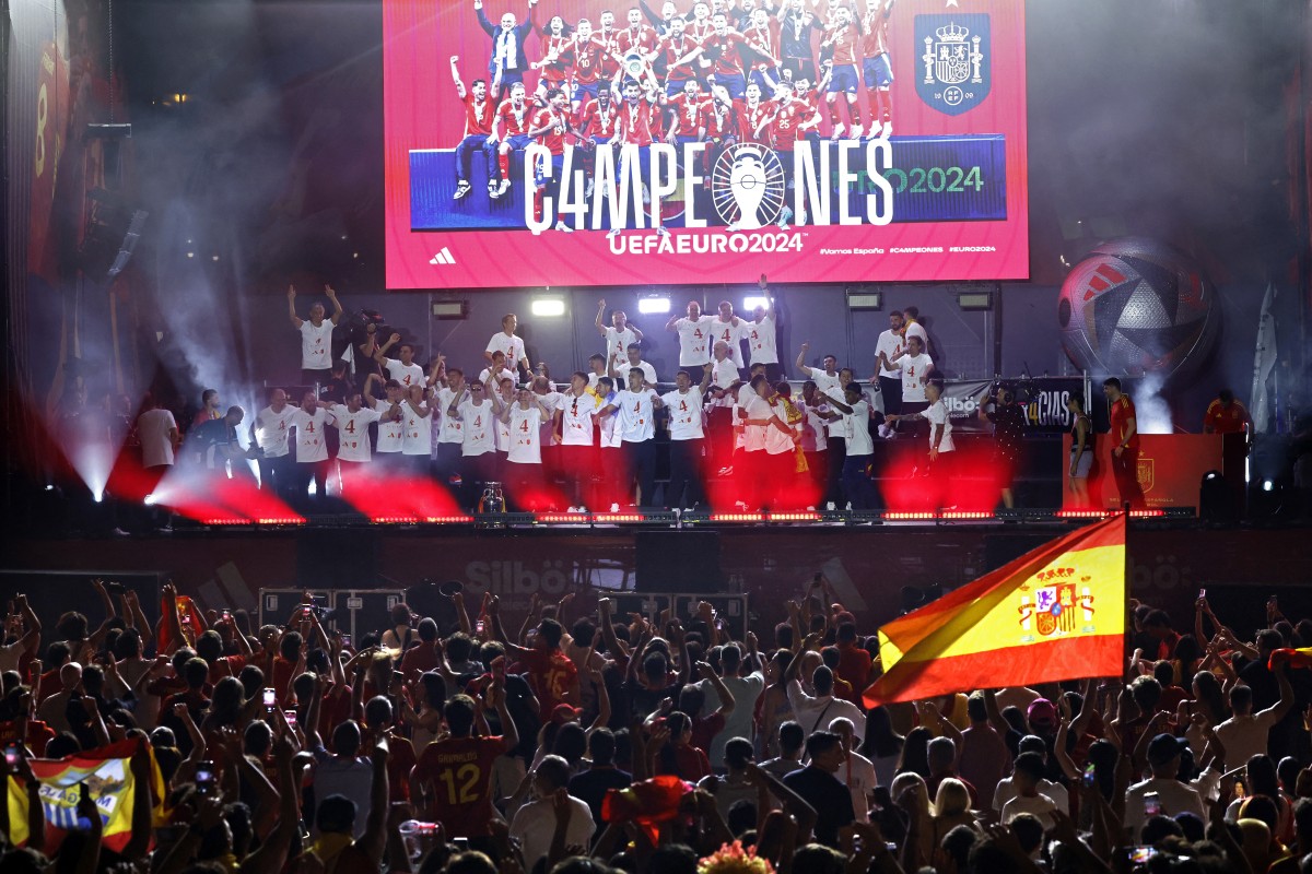 Celebrations for Spanish football team victory at EURO 2024