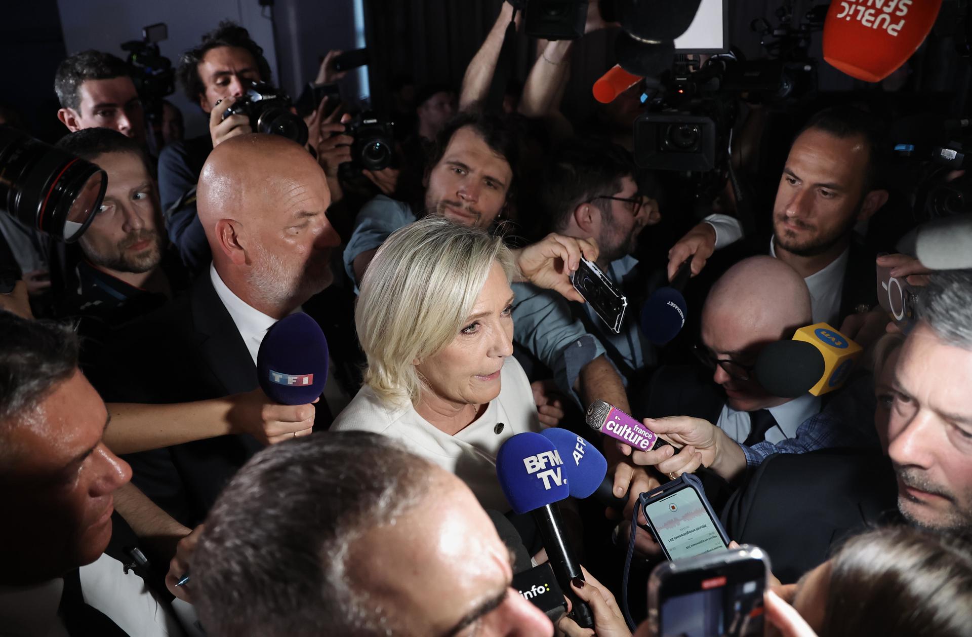 France’s far-right National Rally supporters react after second round of legislative elections