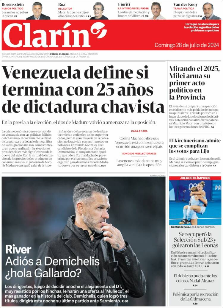 Portada Clarín