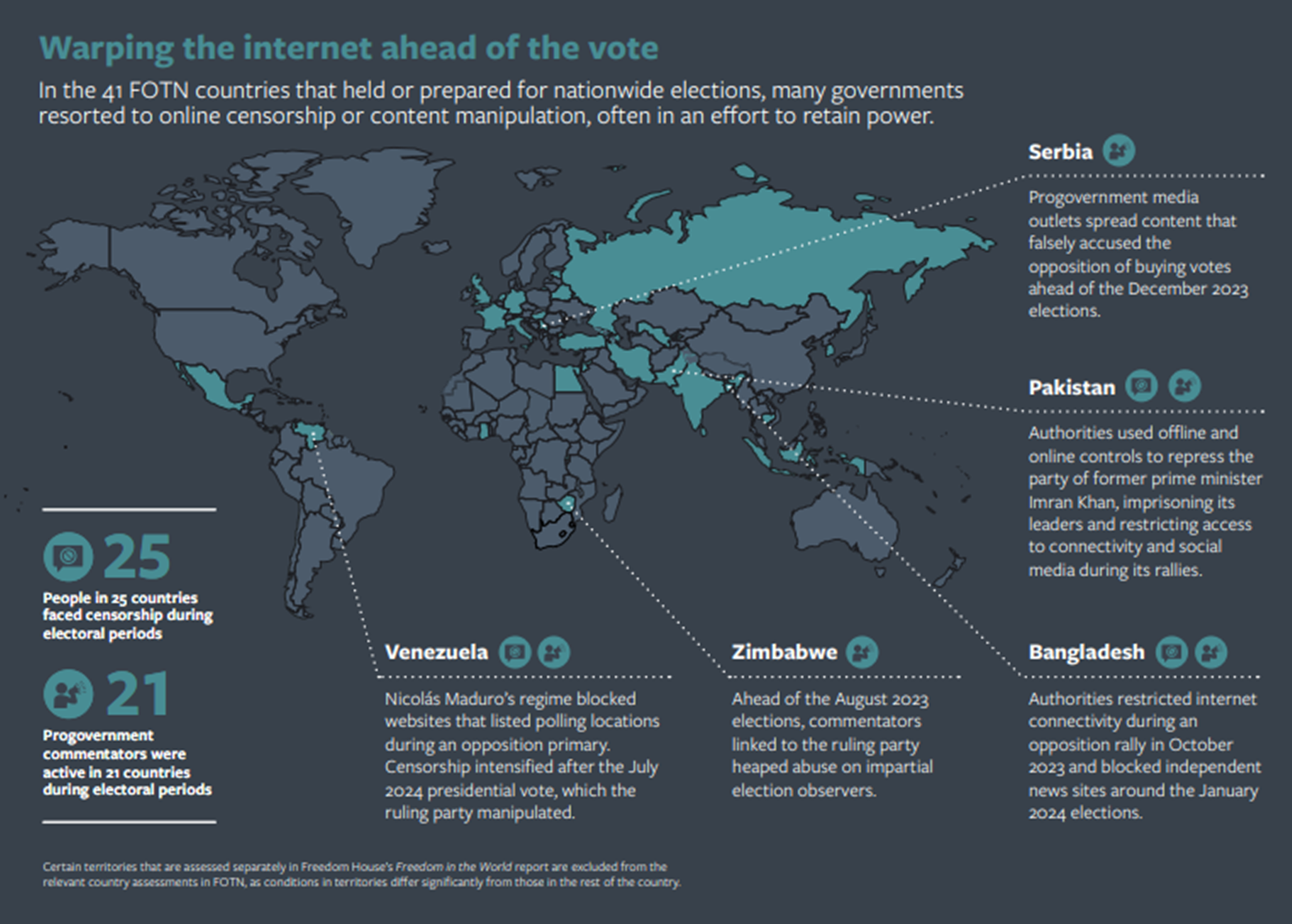 Venezuela es uno de los países con menos libertad en internet en todo el mundo