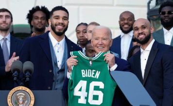 Biden recibió a los Celtics de Boston