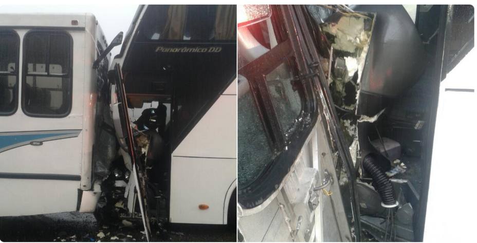 Tres heridos tras accidente de autobuses en la Gran Mariscal de Ayacucho