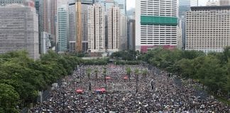 Manifestación en Hong Kong