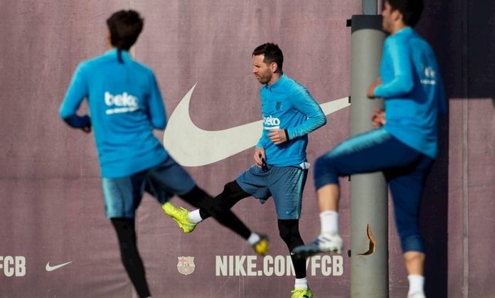 Messi está presente con sus compañeros en los entrenamientos