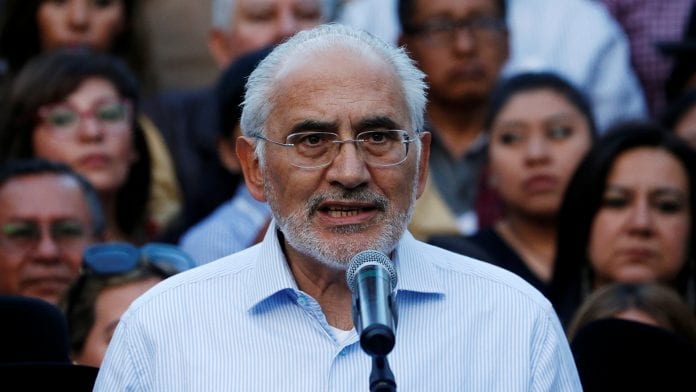Carlos Mesa, líder opositor encabezó la alianza Comunidad Ciudadana en las elecciones del pasado 20 de octubre