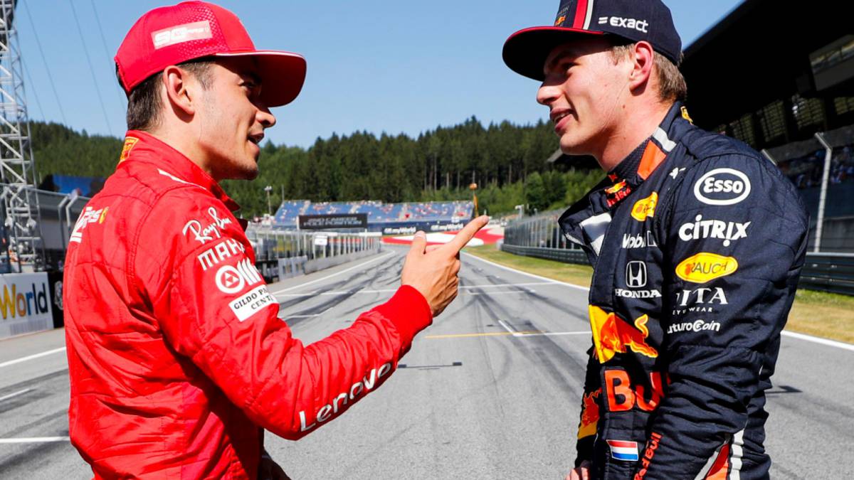 Verstappen y Leclerc-AFP