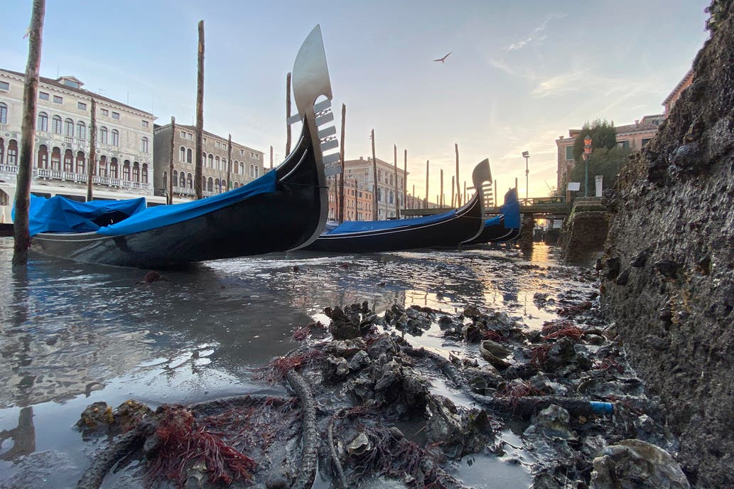 Las impactantes imágenes de Venecia sin agua