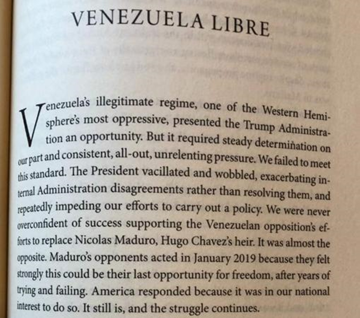 Libro de John Bolton Venezuela