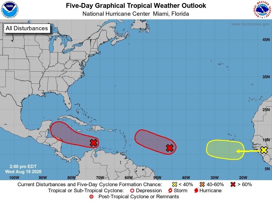 Dos ondas tropicales podrían convertirse en ciclones en el Caribe