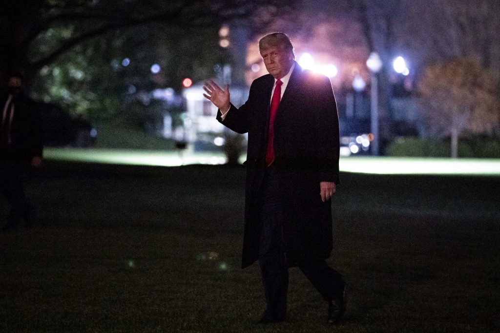 President Trump Arrives Back At The White House After Attending Army v Navy Football Game