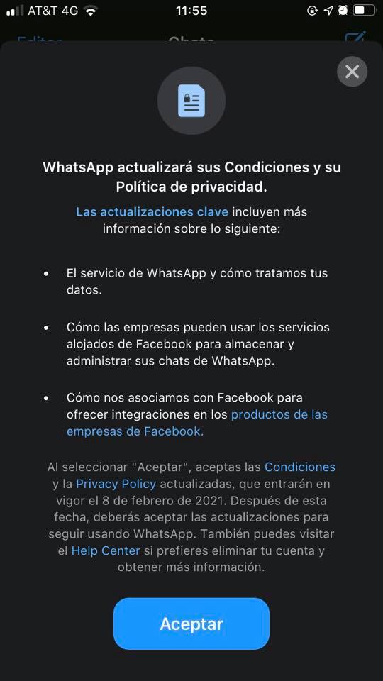 Cambios en WhatsApp: ¿qué pasa si no acepto la nueva política de privacidad?