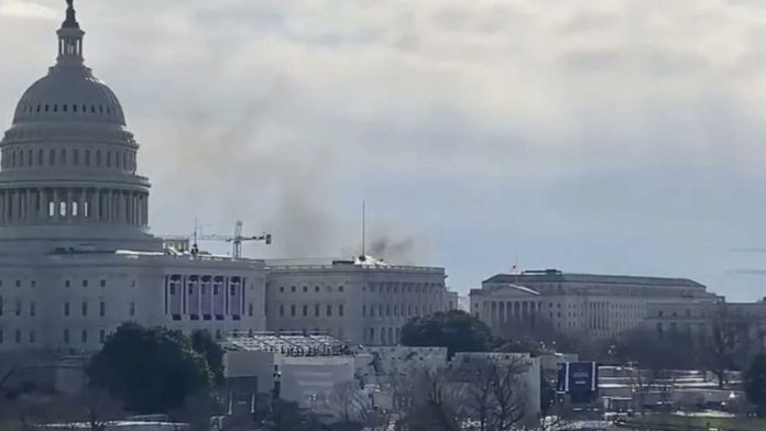 Un pequeño incendio cerca del Capitolio de Estados Unidos activó las alertas