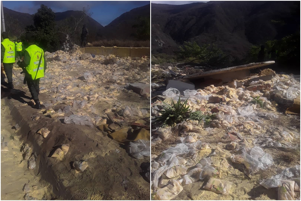 Dos fallecidos al caer al vacío un camión que transportaba harina en la Caracas-La Guaira