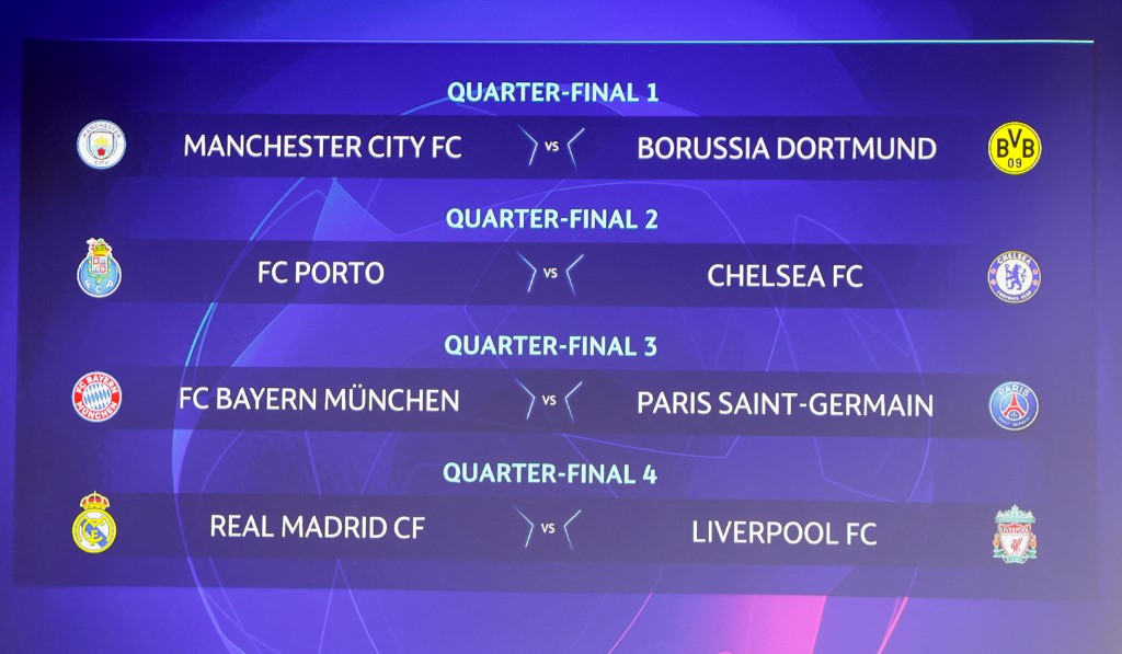 Real Madrid-Liverpool y Bayern-PSG, platos fuertes de los cuartos de la Champions