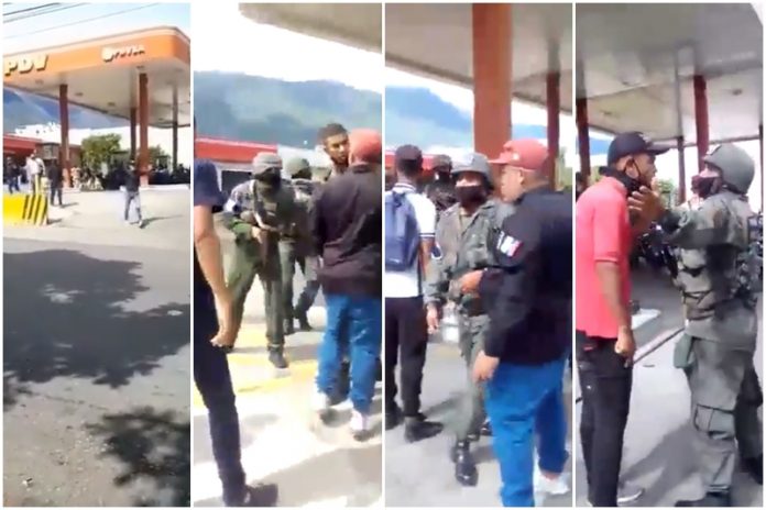 Militares y colectivos se enfrentaron en estación de servicio en Caracas
