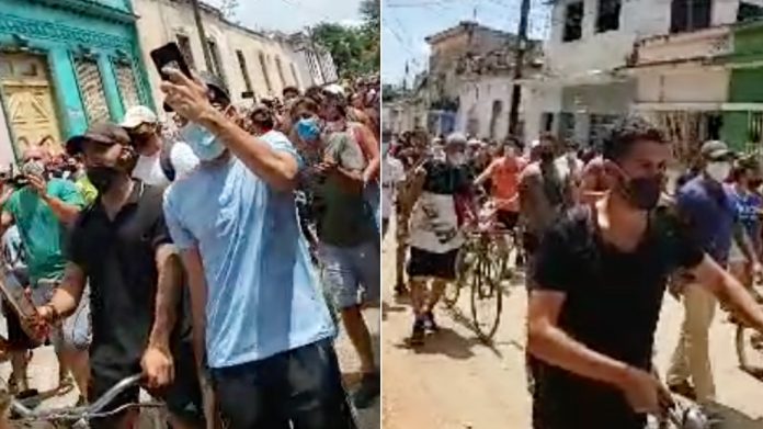 España-Multitudinaria e inédita protesta antigubernamental en pequeño pueblo de Cuba