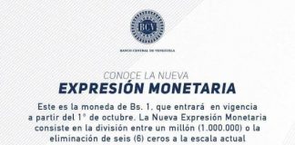 reconversión monetaria, nueva expresión del bolívar