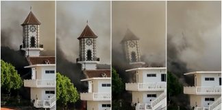 La Palma, Colada de lava de volcán canario hizo colapsar el campanario de una iglesia