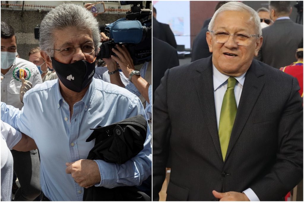 Henry Ramos Allup y Bernabé Gutiérrez conversan para presentar candidaturas únicas de Acción Democrática para las elecciones del 21 de noviembre