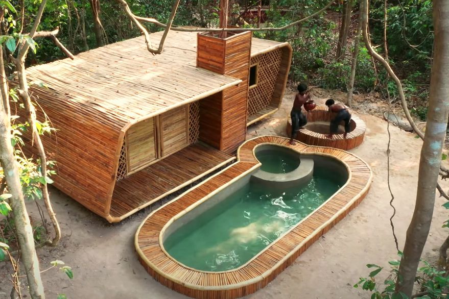 El secreto de la casa de bambú construida por un par de amigos en solo 15  días