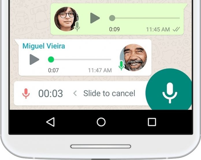 WhatsApp notas de voz