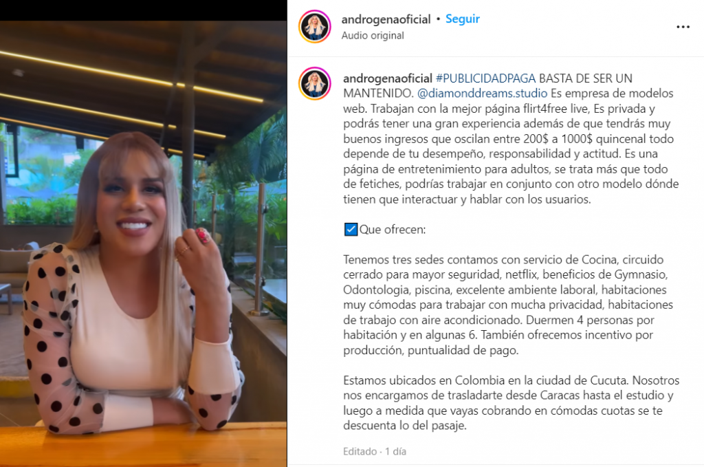 Andrógena promoción de pornografía 