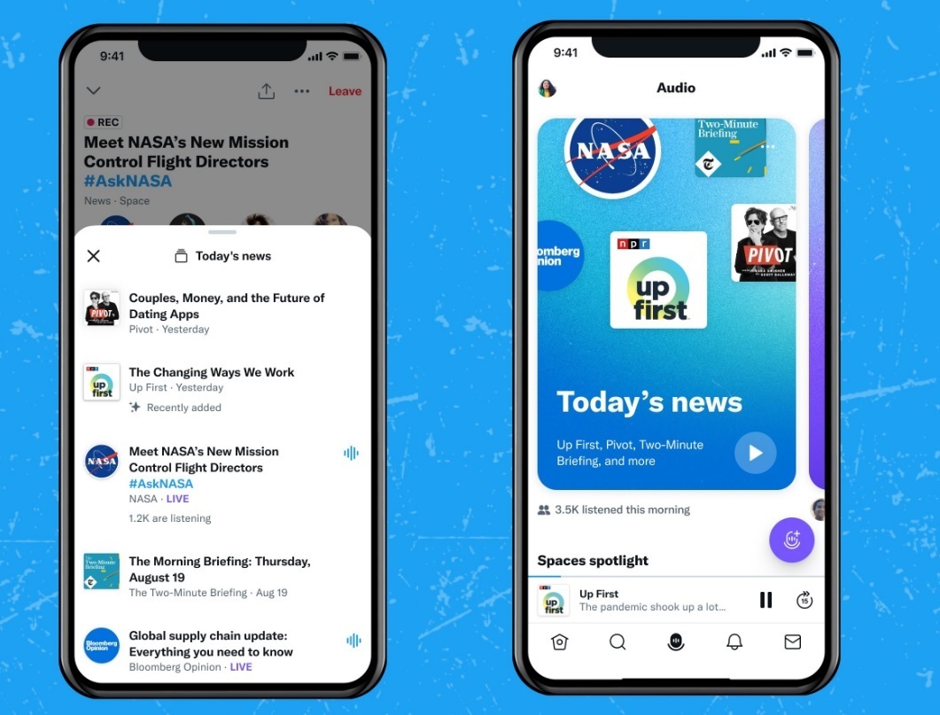 Twitter anuncia el despliegue de Podcasts integrados en Spaces