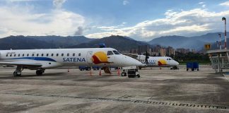 vuelo aerolínea estatal colombiana Satena,