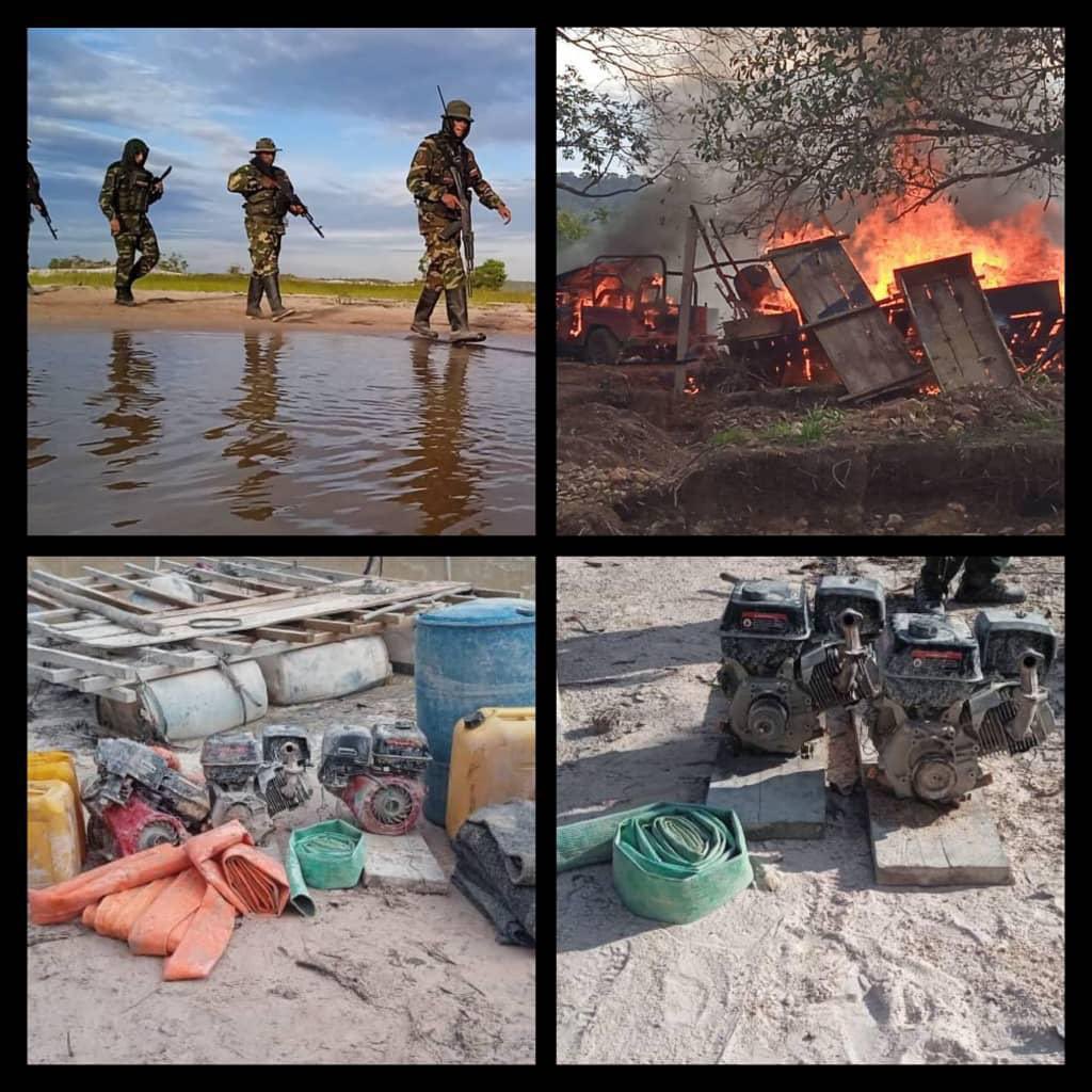 La FANB desmanteló un campamento de minería ilegal en Bolívar