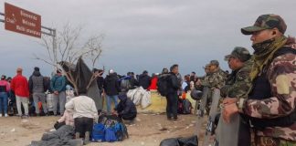 En la conocida como Línea de la Concordia, entre Chile y Perú, los migrantes están varados. GETTY IMAGES