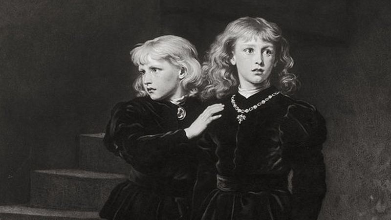 La famosa pintura de John Everett Millais plasma el momento en que Eduardo V (der.) y su hermano el príncipe de York tienen un presentimiento fatídico en la Torre de Londres. Getty Images 