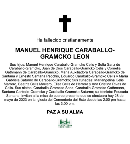 Obituario Manuel Henrique Caraballo-Gramcko León