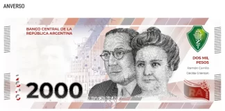 Nuevo billete de 2.000 pesos de Argentina