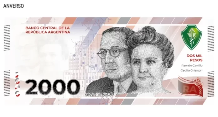 Nuevo billete de 2.000 pesos de Argentina