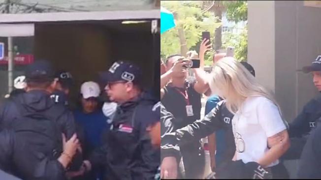 Nicolás Petro y Day Vásquez a la salida de la Fiscalía en Barranquilla
