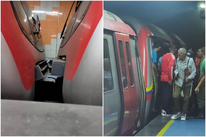 Dos trenes chocaron en la estación Petare del Metro de Caracas durante la tarde del miércoles. Las imágenes difundidas en las redes sociales muestran que los usuarios fueron desalojados de las unidades mientras los trabajadores solventaban la situación.