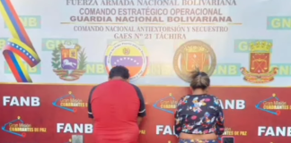 Detenidos dos presuntos integrantes del Tren de Aragua tras secuestro de una pareja en Táchira