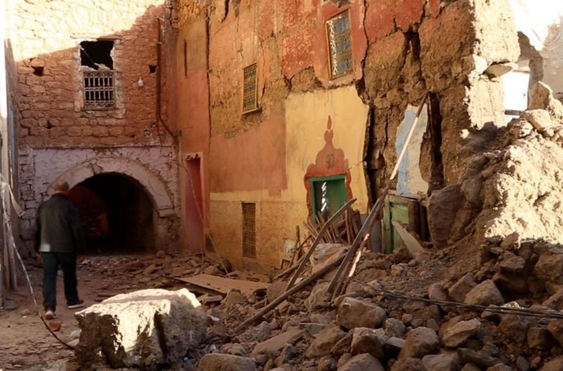 Aunque hay edificios de buena construcción, parte de las casa de Marruecos están hechas de materiales poco resistentes a terremotos. Getty Images