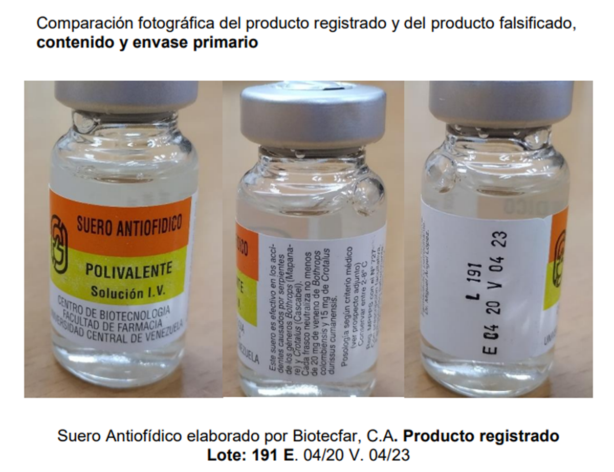 Alertan sobre la venta de suero antiofídico falso en Venezuela