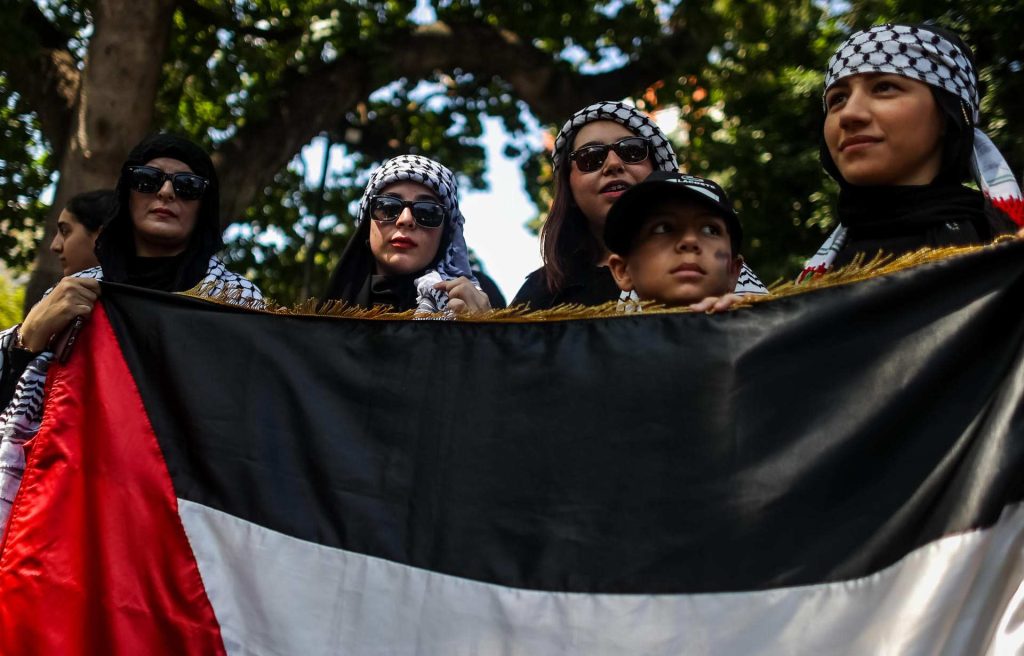 chavistas protestaron a favor de Palestina 