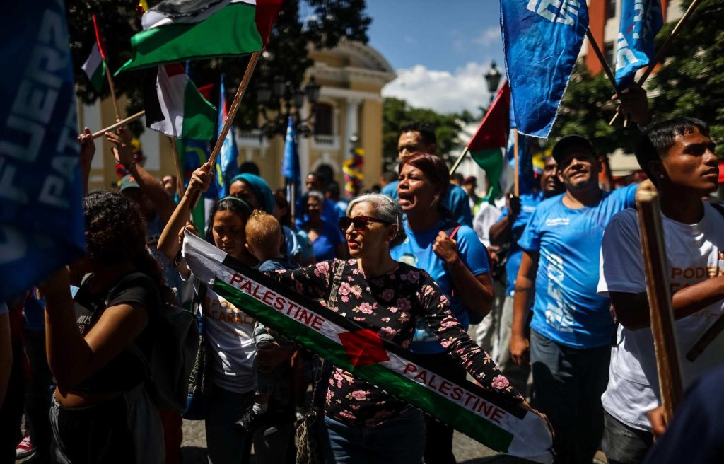 Chavistas protestaron a favor de Palestina