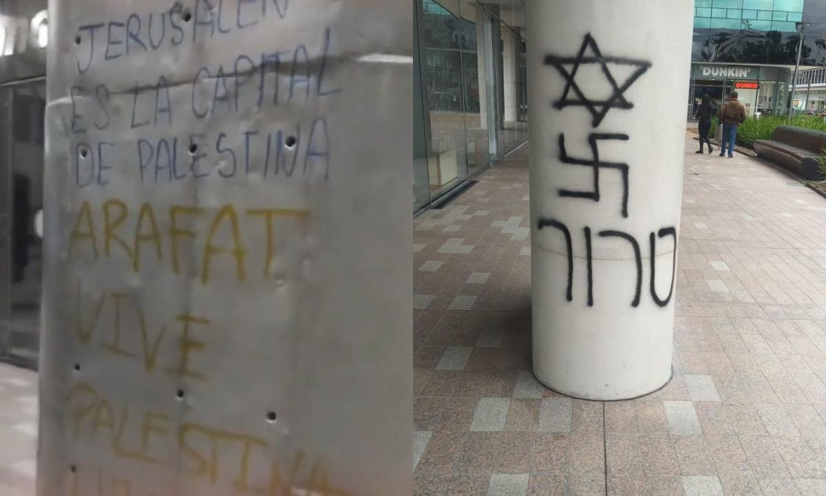 Encapuchados vandalizan la Embajada de Israel en Colombia